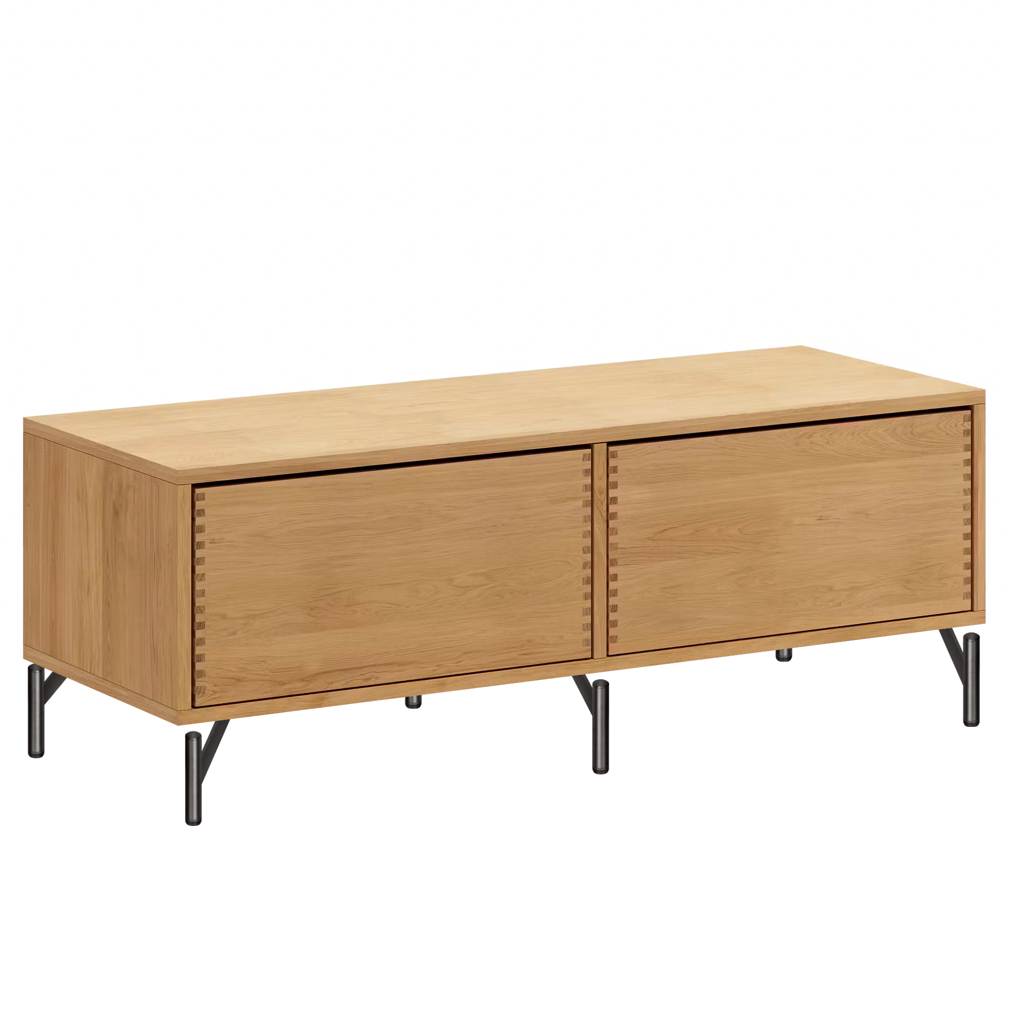 125,7 cm Naturoliert Just Wood Push Snekkerbenk inkl. 2 skuffer - 60 cm dybde og ben