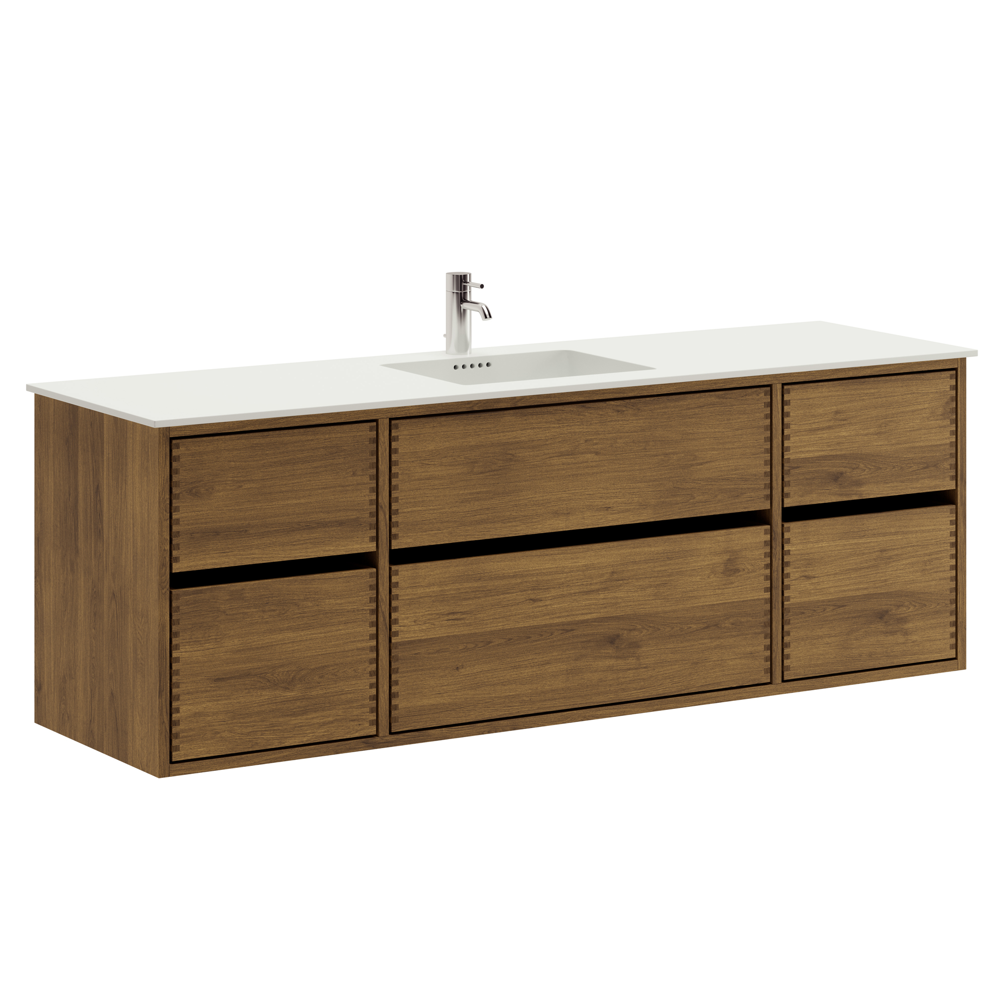160 Cm M rkolieret Just Wood Original Badm bel Med 6 Skuffer Og Solid 