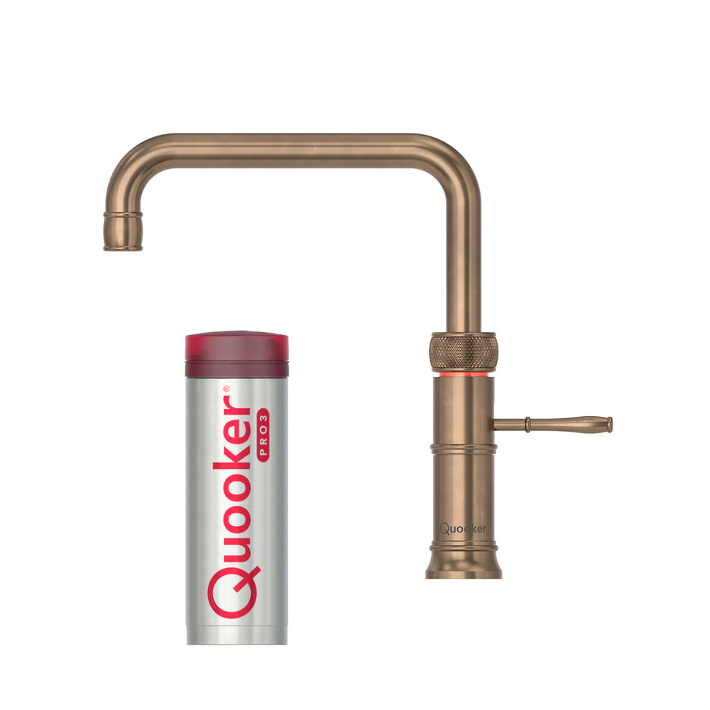Quooker Classic Fusion Square inkl. PRO3 - Aldret messing